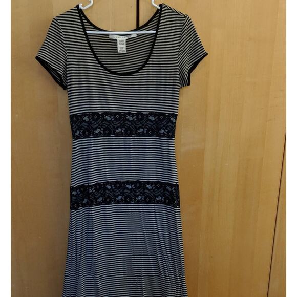 Max Studio Striped Lace Maxi Dress Summer Outdoor Cocktail Party Casual Friday - Picture 9 of 11